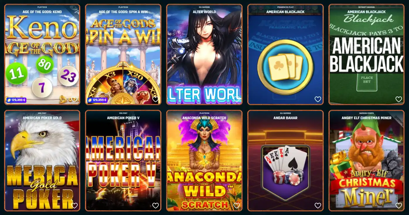 Ringospin Casino Jeux de table
